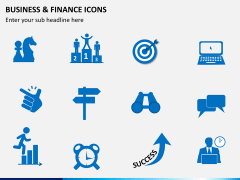 Business and finance icons PPT slide 8