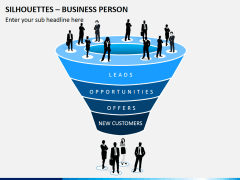 Silhouettes business person PPT slide 1