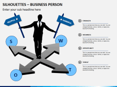 Silhouettes business person PPT slide 13