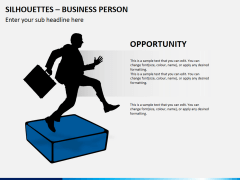 Silhouettes business person PPT slide 16