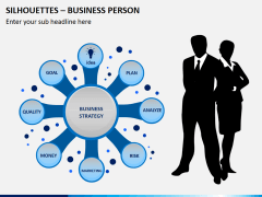 Silhouettes business person PPT slide 2