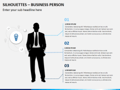 Silhouettes business person PPT slide 3