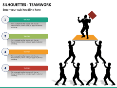 Silhouettes teamwork PPT slide 4