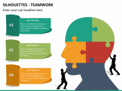 Silhouettes teamwork PPT slide 5