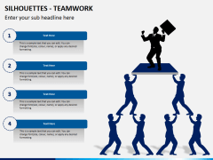 Silhouettes teamwork PPT slide 1