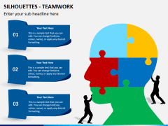 Silhouettes teamwork PPT slide 2