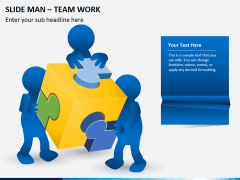 Slide man teamwork PPT slide 1