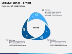 Circular Chart – 3 Parts PPT Slide 1