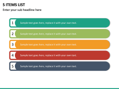 5 Items List PPT slide 2