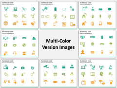 Technology icons multicolor combined