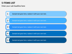 5 Items List PPT slide 1