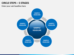 Circle Steps – 5 Stages PPT Slide 1