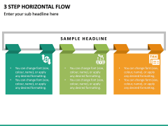 3 Step Horizontal Flow PPT Slide 2