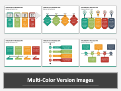 Timeline With Progress Bar PPT Multicolor Combined