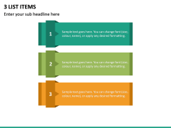 3 List Items PPT Slide 2